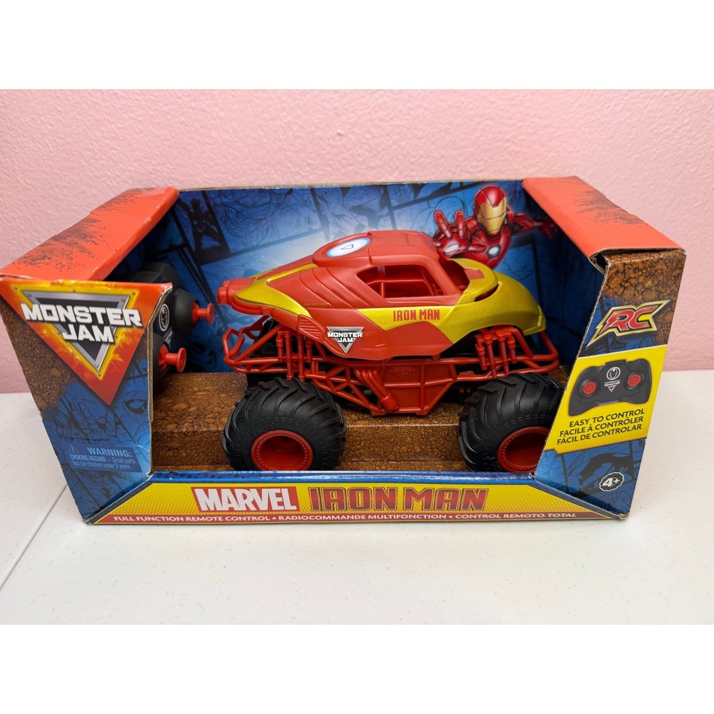 Monster Jam Marvel Iron Man RC Monster Truck 1:24 Scale Red Gold 40801AFS New